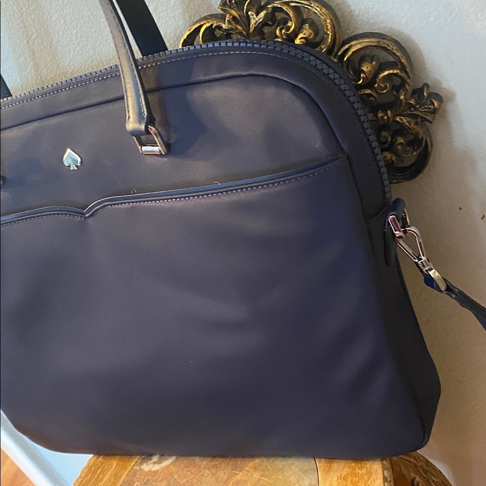 💙♠️KATE SPADE NEW YORK Jae Dark Navy Blue Nylon Laptop Shoulder Bag 💙 - Picture 5 of 15